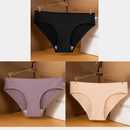 3 Piezas Bragas sin rastro para mujer Ropa interior Negro Cintura baja Sensacion sedosa y suave al hielo Ropa interior sin costuras transpirable De saten de seda Bragas sexys delgadas y acogedoras