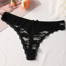 Paquete de 4 bragas sexys de encaje con espalda en T para mujeres