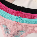 Paquete de 4 bragas sexys de encaje con espalda en T para mujeres