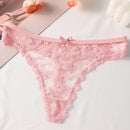 Paquete de 4 bragas sexys de encaje con espalda en T para mujeres