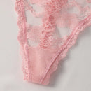 Paquete de 4 bragas sexys de encaje con espalda en T para mujeres