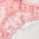 Paquete de 4 bragas sexys de encaje con espalda en T para mujeres