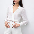 Unity Camisa De Mujer De Color Solido Con Cuello En V