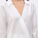 Unity Camisa De Mujer De Color Solido Con Cuello En V