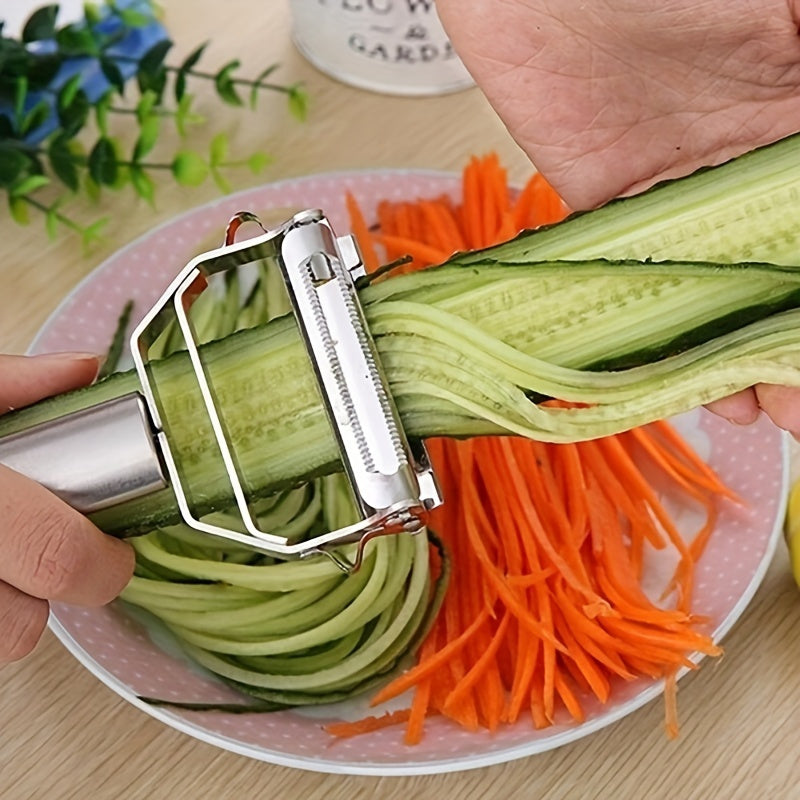 1 unidad, Pelador de acero inoxidable para patatas, pepinos y zanahorias, rallador de cocina, suministros de cocina, utensilios y accesorios de cocina, pelador de frutas, ayudante de cocina