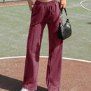 Pantalones con detalles de costura y cintura elastica