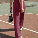 Pantalones con detalles de costura y cintura elastica