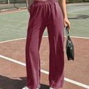 Pantalones con detalles de costura y cintura elastica