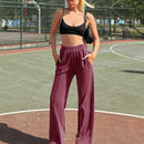 Pantalones con detalles de costura y cintura elastica