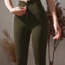 Pantalones Largos De Cintura Alta Con Cremallera, Solid Color Para Mujer De Ajuste Fino