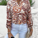 LUNE Camisa Casual De Manga Enrollada Con Estampado Floral De Estilo De Vacaciones De Primavera / Verano Para Mujeres