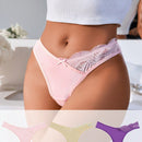 Tanga De Encaje De Mujer Con Decoracion De Lazo Y Parches