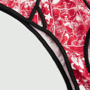 Harley Quinn | ROMWE Conjunto De Lenceria De Bralette De Tirantes Spaghetti Estampado Harlequin Y Panty De Triangulo De Bloques De Color Para Mujeres