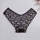 3 piezas de ropa interior sexy para mujer con patron de plumas y encaje, de cintura baja y estilo tanga transpirable y ligero