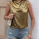 Prive Camisa De Mujer Sin Mangas Con Aspecto Metalico