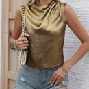Prive Camisa De Mujer Sin Mangas Con Aspecto Metalico