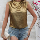 Prive Camisa De Mujer Sin Mangas Con Aspecto Metalico