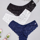 3 piezas de ropa interior sexy para mujer con patron de plumas y encaje, de cintura baja y estilo tanga transpirable y ligero