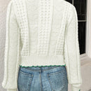 Franclia cardigan casual corto de punto con botones con forma de corazon para mujer, para otono/invierno