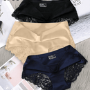 Bragas Triangulares Ultrafinas Sexis Antibacterianas De Encaje Sin Costuras De Cintura Baja De Seda De Hielo De 3 Uds Para Mujer