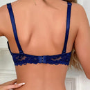 Sujetador de encaje transparente con parche solido y ultrasexy