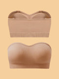 1 pieza Sujetador de pecho sin tirantes para mujer, atractivo sujetador trasero sin alambre para damas, estilo europeo y americano