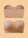 1 pieza Sujetador de pecho sin tirantes para mujer, atractivo sujetador trasero sin alambre para damas, estilo europeo y americano