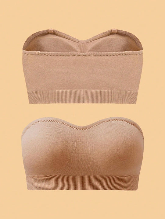 1 pieza Sujetador de pecho sin tirantes para mujer, atractivo sujetador trasero sin alambre para damas, estilo europeo y americano