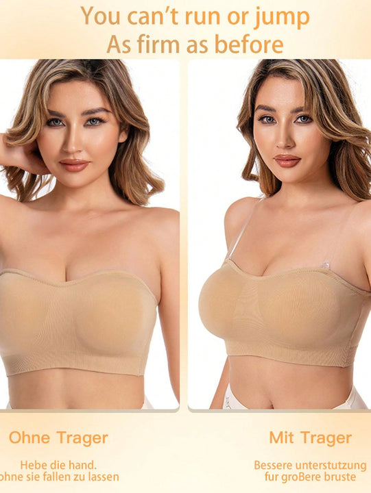 1 pieza Sujetador de pecho sin tirantes para mujer, atractivo sujetador trasero sin alambre para damas, estilo europeo y americano
