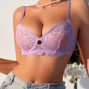 Lenceria Sexy De Encaje De Color Solido Para Mujer