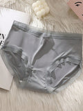Conjunto de 5 piezas de ropa interior de seda de hielo ultrafina de cintura alta para mujeres con decoracion de lazo