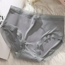 Conjunto de 5 piezas de ropa interior de seda de hielo ultrafina de cintura alta para mujeres con decoracion de lazo