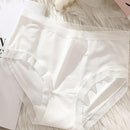 Conjunto de 5 piezas de ropa interior de seda de hielo ultrafina de cintura alta para mujeres con decoracion de lazo