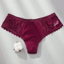 Conjunto de 3 piezas de ropa interior con tanga de encaje y cintura baja