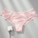 Conjunto de 3 piezas de ropa interior con tanga de encaje y cintura baja