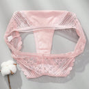 Conjunto de 3 piezas de ropa interior con tanga de encaje y cintura baja