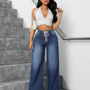 Essnce Jeans Informales Sueltos De Pierna Recta Para Mujeres
