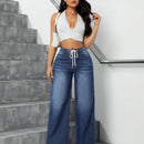 Essnce Jeans Informales Sueltos De Pierna Recta Para Mujeres