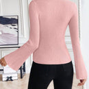 Essnce Sweater De Manga Acampanada, unicolor, Casual, De Moda