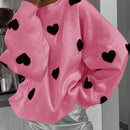 LUNE Jersey De Cuello Redondo Para Mujer Con Diseno De Corazon