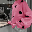 LUNE Jersey De Cuello Redondo Para Mujer Con Diseno De Corazon