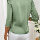 Clasi Camisa Envolvente Con Cinturon De Un Solo Color Para Mujer Para La Primavera/verano