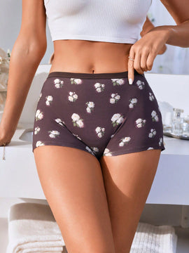 Pantalones Cortos De Boxeadora Con Impresion Digital Para Mujeres