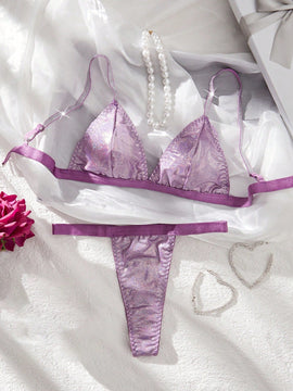 Conjunto De 2 Brasieres Inalambricos Texturizados Para Mujeres Con Acabado Metalico