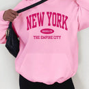 Essnce sudadera con capucha informal con cordon y estampa de letras, talla grande, para otono/invierno