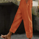 Lune pantalones largos simples de uso diario de unicolor para mujeres