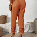 Lune pantalones largos simples de uso diario de unicolor para mujeres