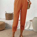 Lune pantalones largos simples de uso diario de unicolor para mujeres