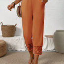Lune pantalones largos simples de uso diario de unicolor para mujeres
