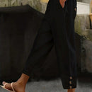 Lune pantalones largos simples de uso diario de unicolor para mujeres